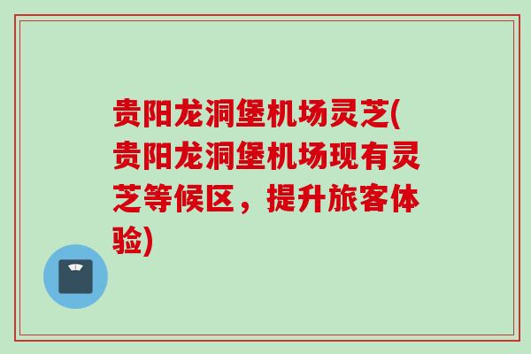 贵阳龙洞堡机场灵芝(贵阳龙洞堡机场现有灵芝等候区，提升旅客体验)