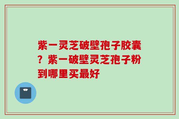 紫一灵芝破壁孢子胶囊？紫一破壁灵芝孢子粉到哪里买最好