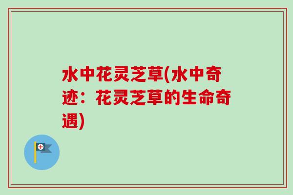 水中花灵芝草(水中奇迹：花灵芝草的生命奇遇)