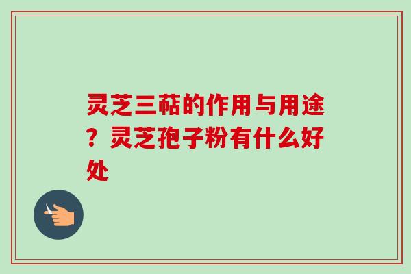 灵芝三萜的作用与用途？灵芝孢子粉有什么好处