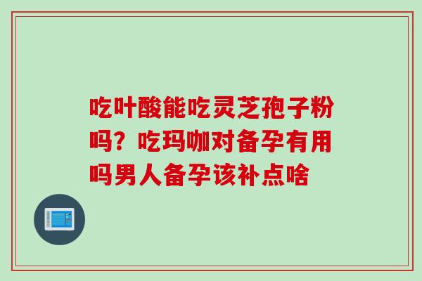吃叶酸能吃灵芝孢子粉吗？吃玛咖对备孕有用吗男人备孕该补点啥