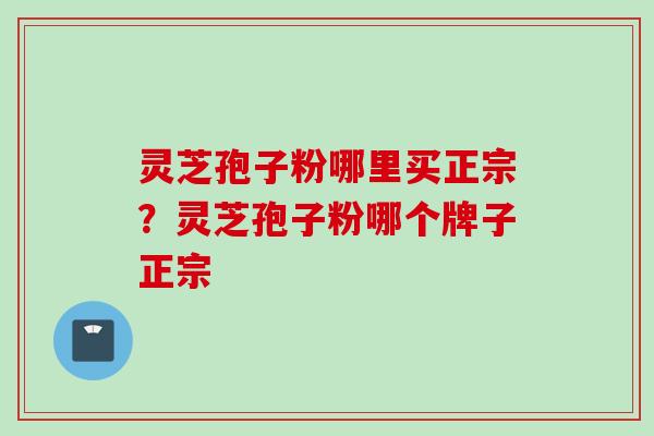 灵芝孢子粉哪里买正宗？灵芝孢子粉哪个牌子正宗