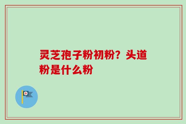 灵芝孢子粉初粉？头道粉是什么粉