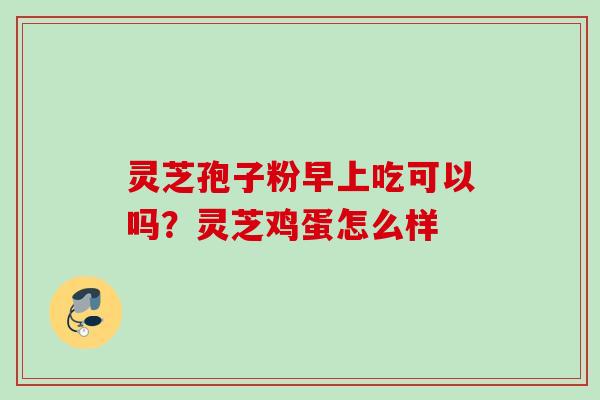 灵芝孢子粉早上吃可以吗？灵芝鸡蛋怎么样