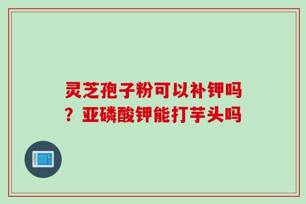 灵芝孢子粉可以补钾吗？亚磷酸钾能打芋头吗