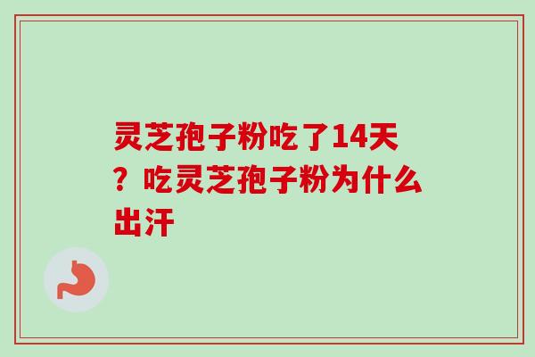 灵芝孢子粉吃了14天？吃灵芝孢子粉为什么出汗