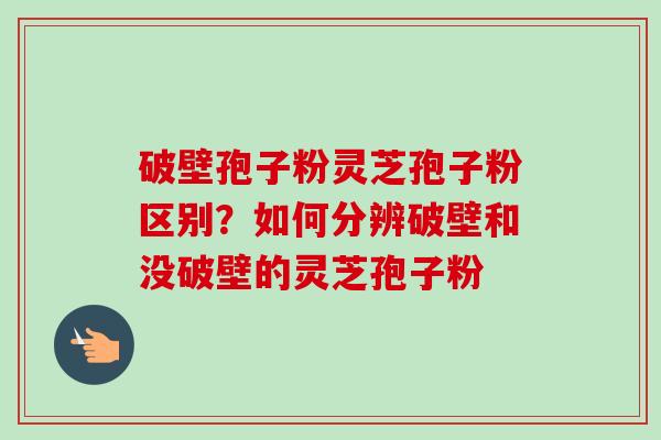 破壁孢子粉灵芝孢子粉区别？如何分辨破壁和没破壁的灵芝孢子粉