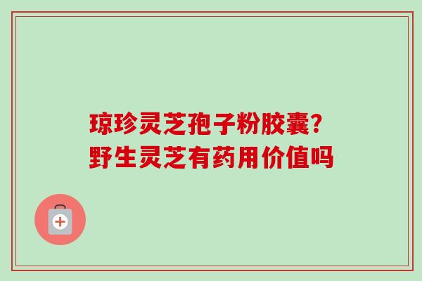琼珍灵芝孢子粉胶囊？野生灵芝有药用价值吗