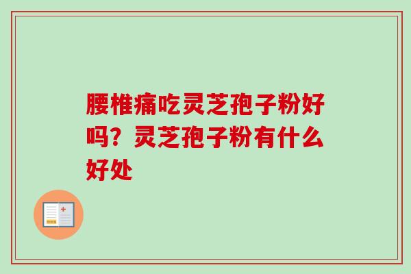 腰椎痛吃灵芝孢子粉好吗？灵芝孢子粉有什么好处