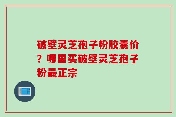 破壁灵芝孢子粉胶囊价？哪里买破壁灵芝孢子粉最正宗