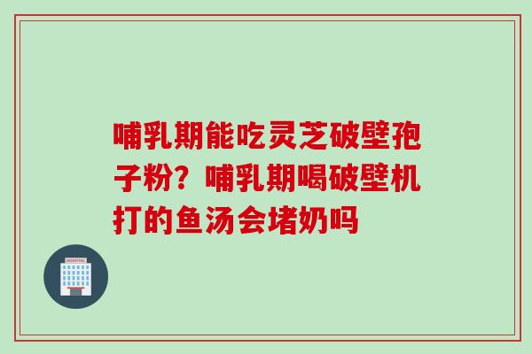 哺乳期能吃灵芝破壁孢子粉?哺乳期喝破壁机打的鱼汤会堵奶吗 哺乳期能吃灵芝破壁孢子粉?哺乳期喝破壁机打的鱼汤会堵奶吗