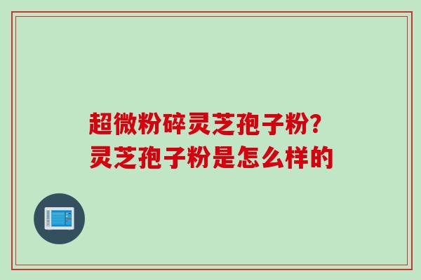 超微粉碎灵芝孢子粉？灵芝孢子粉是怎么样的