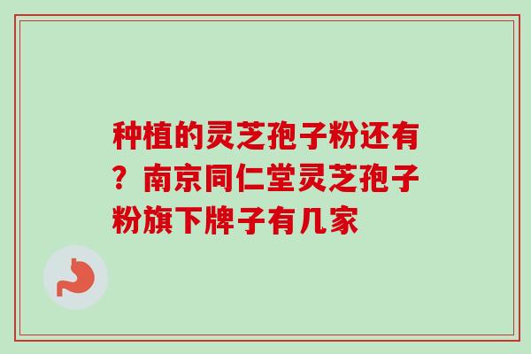 种植的灵芝孢子粉还有？南京同仁堂灵芝孢子粉旗下牌子有几家