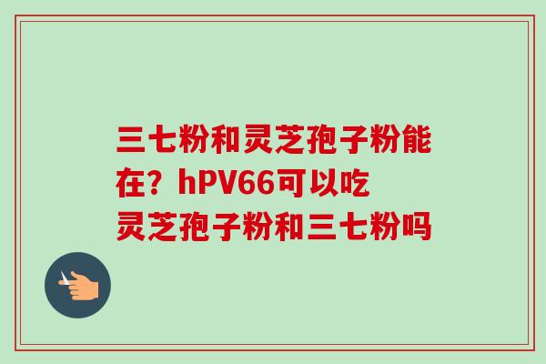 三七粉和灵芝孢子粉能在？hPV66可以吃灵芝孢子粉和三七粉吗