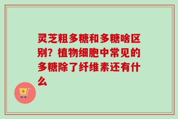灵芝粗多糖和多糖啥区别？植物细胞中常见的多糖除了纤维素还有什么