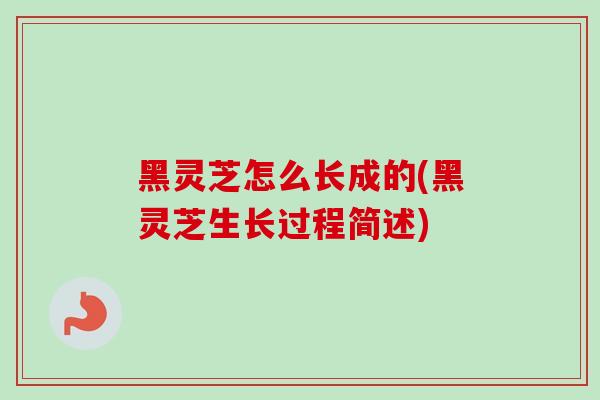 黑灵芝怎么长成的(黑灵芝生长过程简述)