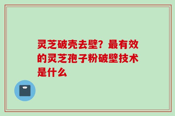 灵芝破壳去壁?有效的灵芝孢子粉破壁技术是什么 灵芝破壳去壁?有效的灵芝孢子粉破壁技术是什么