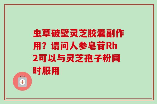 虫草破壁灵芝胶囊副作用？请问人参皂苷Rh2可以与灵芝孢子粉同时服用