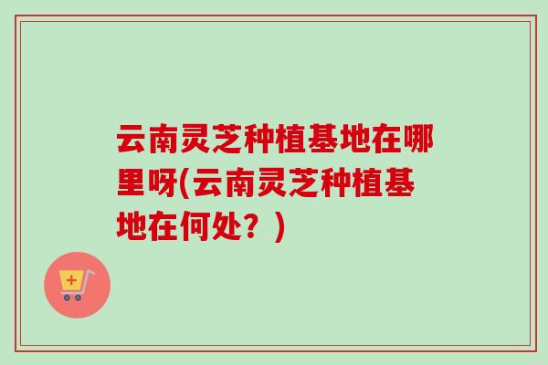 云南灵芝种植基地在哪里呀(云南灵芝种植基地在何处?) 云南灵芝种植基地在哪里呀(云南灵芝种植基地在何处?)