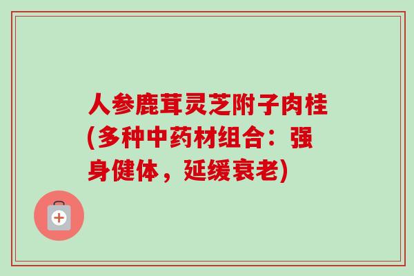 人参鹿茸灵芝附子肉桂(多种中药材组合：强身健体，延缓衰老)
