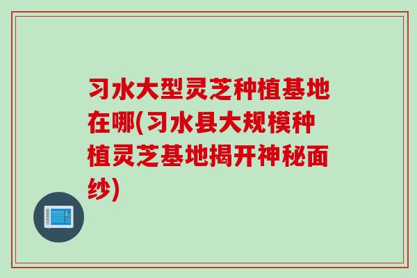 习水大型灵芝种植基地在哪(习水县大规模种植灵芝基地揭开神秘面纱)