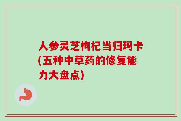 人参灵芝枸杞当归玛卡(五种中草药的修复能力大盘点)