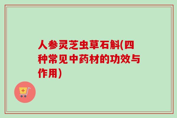 人参灵芝虫草石斛(四种常见中药材的功效与作用)