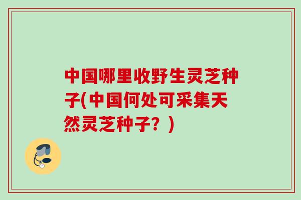 中国哪里收野生灵芝种子(中国何处可采集天然灵芝种子？)