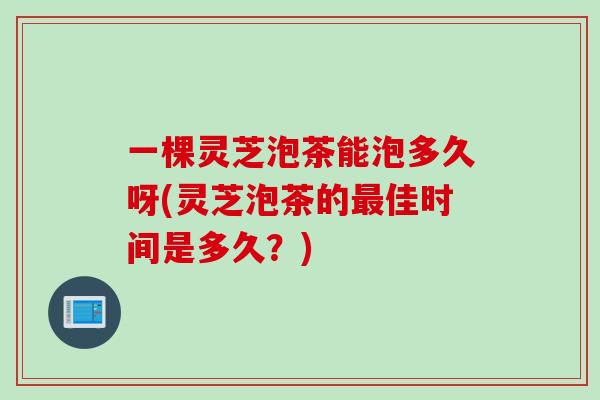 一棵灵芝泡茶能泡多久呀(灵芝泡茶的最佳时间是多久？)