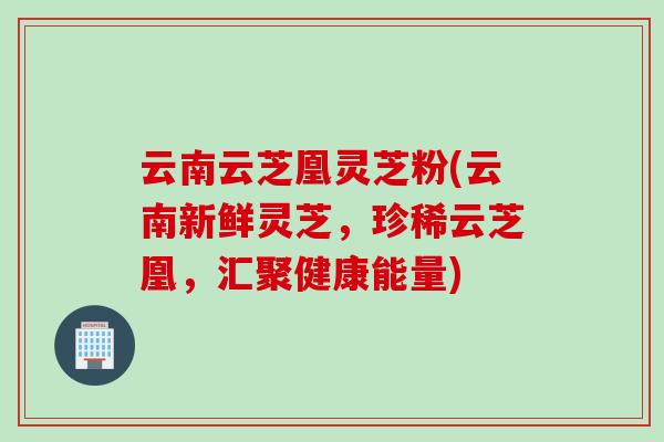 云南云芝凰灵芝粉(云南新鲜灵芝，珍稀云芝凰，汇聚健康能量)