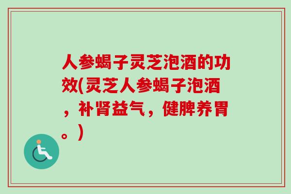 人参蝎子灵芝泡酒的功效(灵芝人参蝎子泡酒，补肾益气，健脾养胃。)