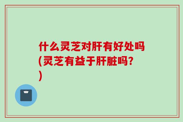 什么灵芝对肝有好处吗(灵芝有益于肝脏吗？)