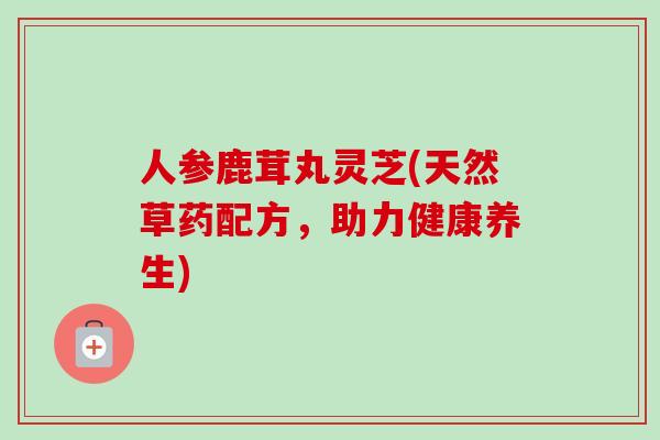 人参鹿茸丸灵芝(天然草药配方，助力健康养生)