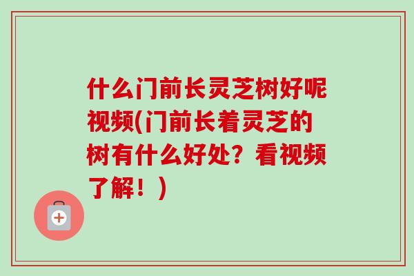 什么门前长灵芝树好呢视频(门前长着灵芝的树有什么好处？看视频了解！)