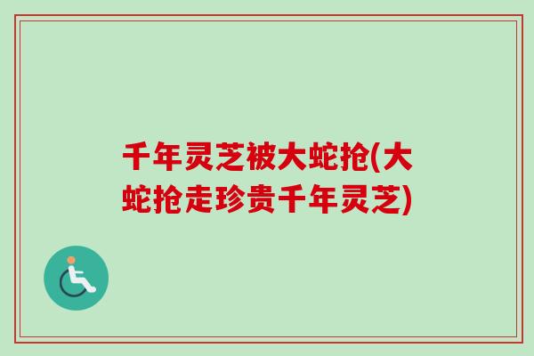 千年灵芝被大蛇抢(大蛇抢走珍贵千年灵芝)
