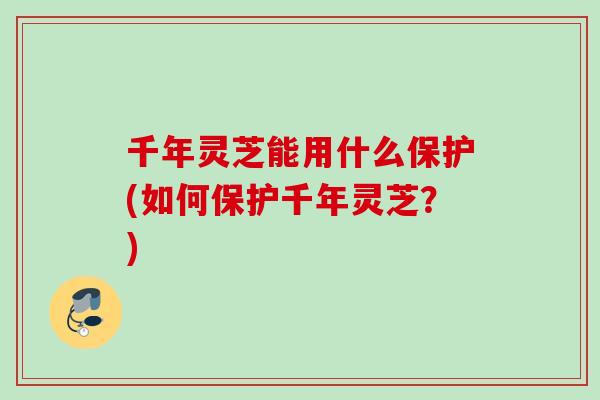 千年灵芝能用什么保护(如何保护千年灵芝？)