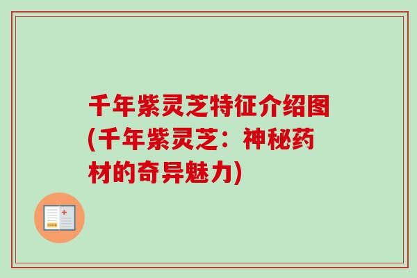 千年紫灵芝特征介绍图(千年紫灵芝：神秘药材的奇异魅力)