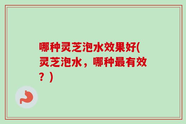 哪种灵芝泡水效果好(灵芝泡水，哪种最有效？)
