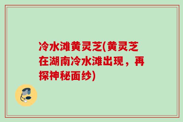 冷水滩黄灵芝(黄灵芝在湖南冷水滩出现，再探神秘面纱)