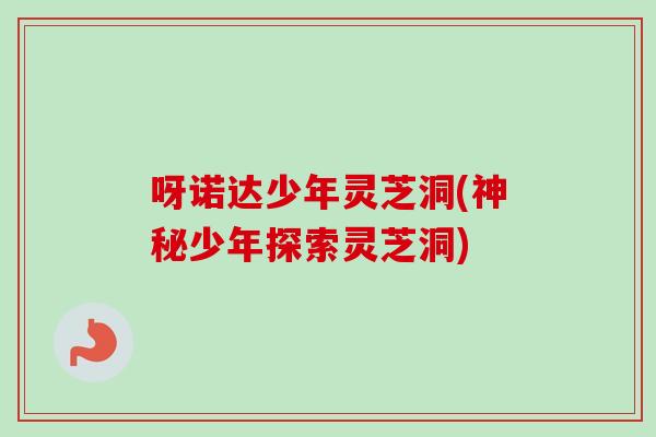 呀诺达少年灵芝洞(神秘少年探索灵芝洞)