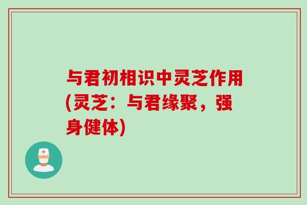 与君初相识中灵芝作用(灵芝：与君缘聚，强身健体)