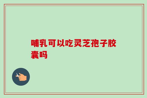 哺乳可以吃灵芝孢子胶囊吗