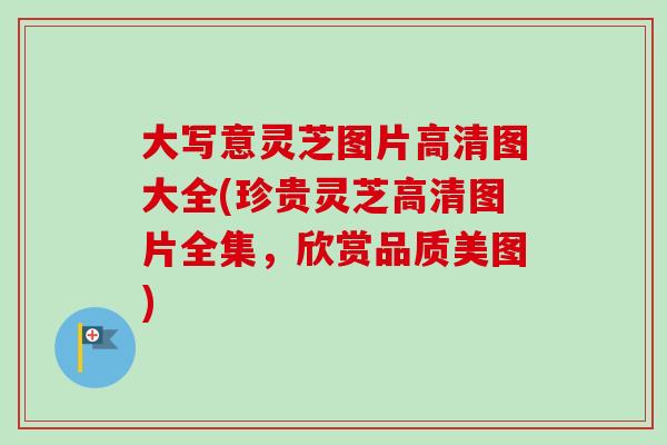 大写意灵芝图片高清图大全(珍贵灵芝高清图片全集，欣赏品质美图)