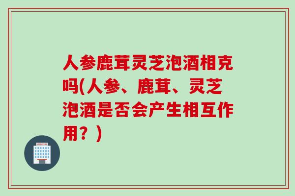 人参鹿茸灵芝泡酒相克吗(人参、鹿茸、灵芝泡酒是否会产生相互作用？)