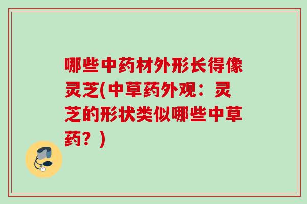 哪些中药材外形长得像灵芝(中草药外观：灵芝的形状类似哪些中草药？)