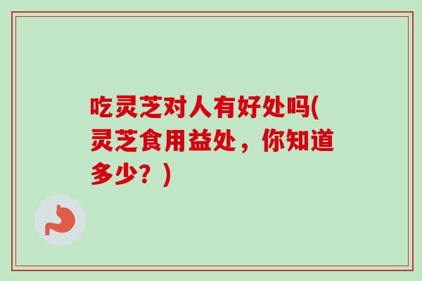 吃灵芝对人有好处吗(灵芝食用益处，你知道多少？)