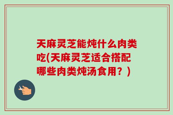 天麻灵芝能炖什么肉类吃(天麻灵芝适合搭配哪些肉类炖汤食用？)