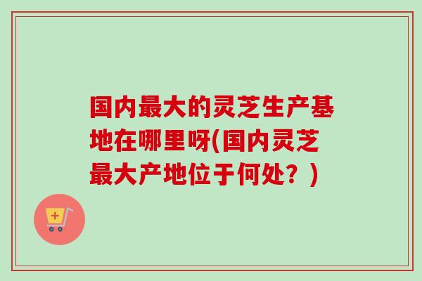 国内最大的灵芝生产基地在哪里呀(国内灵芝最大产地位于何处？)