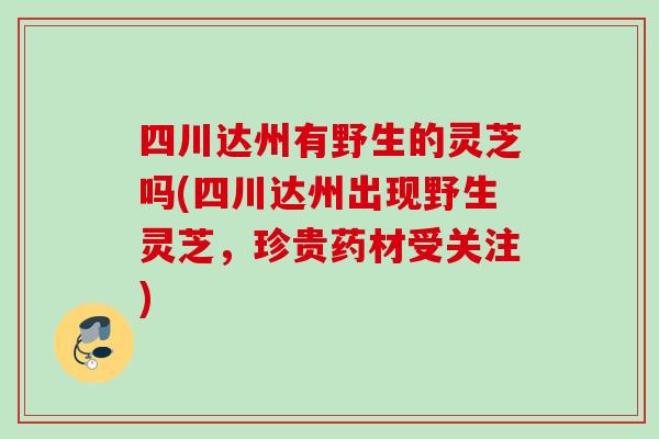 四川达州有野生的灵芝吗(四川达州出现野生灵芝，珍贵药材受关注)