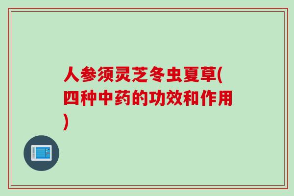 人参须灵芝冬虫夏草(四种中药的功效和作用)